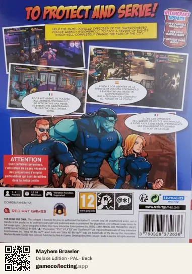 Mayhem Brawler PlayStation 5, PAL box back