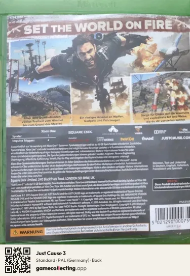 Just Cause 3 Xbox One, Germany box back