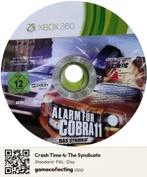 Crash Time 4: The Syndicate Xbox 360, PAL disc