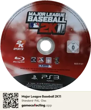 Major League Baseball 2K11 PlayStation 3, PAL disc