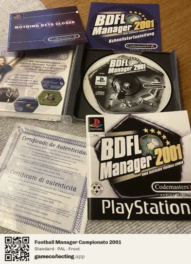 Football Manager Campionato 2001 PlayStation, PAL box front