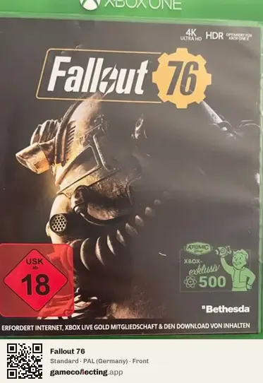 Fallout 76 Xbox One, Germany box front
