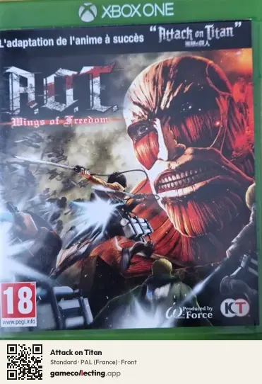 Attack on Titan Xbox One, France box front