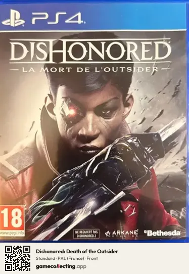 Dishonored: Death of the Outsider PlayStation 4, France box front