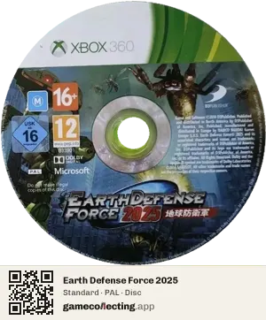 Earth Defense Force 2025 Xbox 360, PAL disc