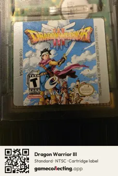 Dragon Warrior III Game Boy Color, NTSC cartridge label