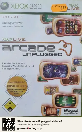 Xbox Live Arcade Unplugged: Volume 1 Xbox 360, Germany box front