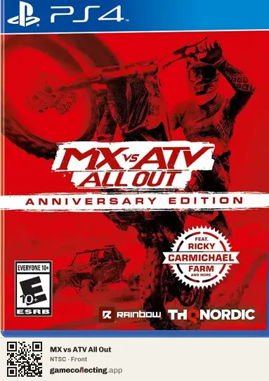 MX vs ATV All Out PlayStation 4, NTSC box front