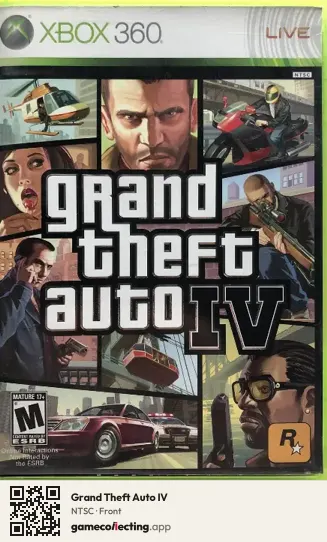 Grand Theft Auto IV Xbox 360, NTSC box front