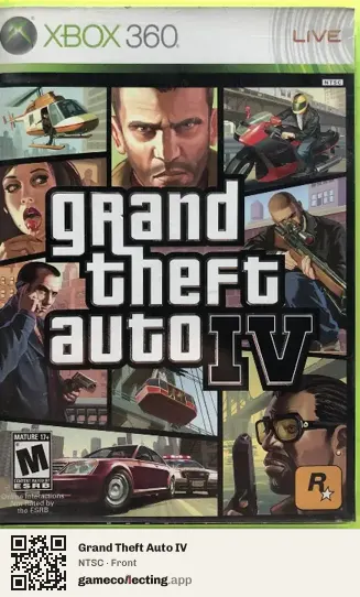 Grand Theft Auto IV Xbox 360, NTSC box front