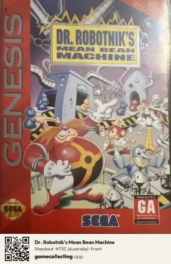 Dr. Robotnik's Mean Bean Machine Sega Mega Drive / Genesis, Australia box front
