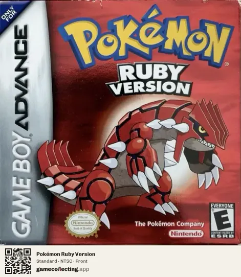 Pokémon Ruby Version Game Boy Advance, NTSC box front
