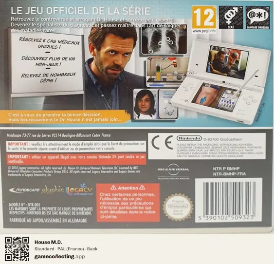 House M.D. Nintendo DS, France box back
