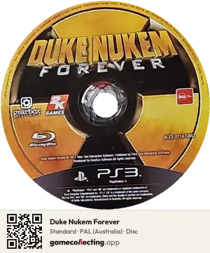 Duke Nukem Forever PlayStation 3, PAL disc