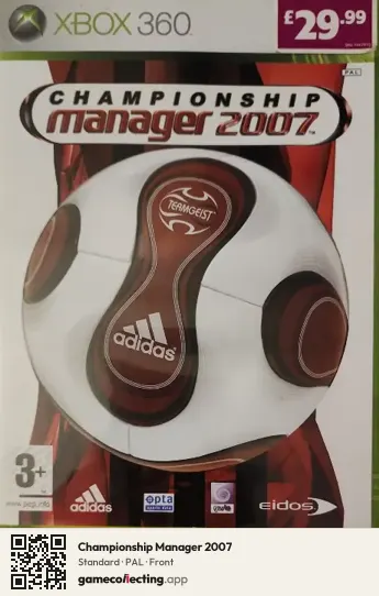 Championship Manager 2007 Xbox 360, PAL box front
