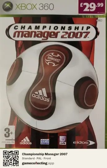 Championship Manager 2007 Xbox 360, PAL box front