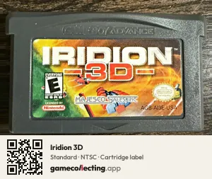 Iridion 3D Game Boy Advance, NTSC cartridge label
