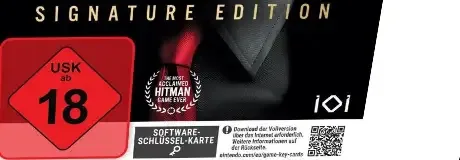 Hitman: World of Assassination, the USK square on its front