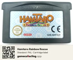 Hamtaro: Rainbow Rescue Game Boy Advance, PAL cartridge label