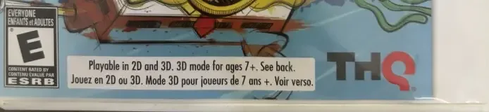 SpongeBob SquigglePants 3D, the CERO letter on its front