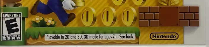 New Super Mario Bros. 2, the ESRB box on its front