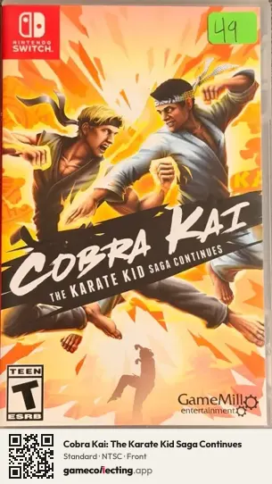 Cobra Kai: The Karate Kid Saga Continues Nintendo Switch, NTSC box front