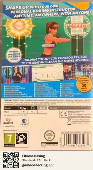 Fitness Boxing Nintendo Switch, PAL box back