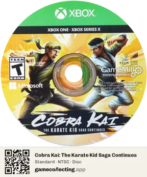 Cobra Kai: The Karate Kid Saga Continues Xbox One, NTSC disc