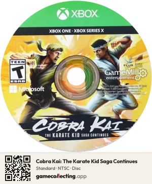 Cobra Kai: The Karate Kid Saga Continues Xbox One, NTSC disc