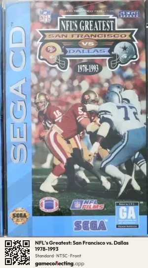 NFL's Greatest: San Francisco vs. Dallas 1978-1993 Sega Mega-CD / Sega CD, NTSC box front