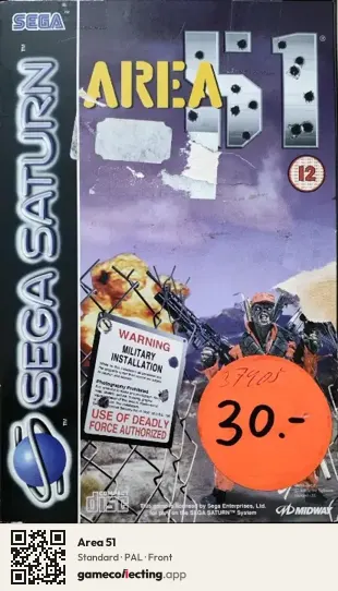 Area 51 Sega Saturn, PAL box front