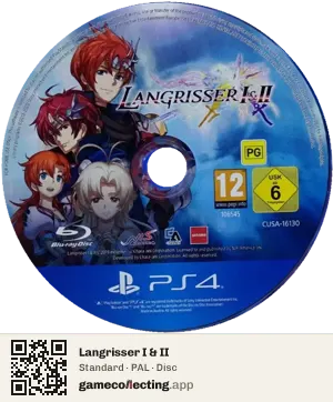 Langrisser I & II PlayStation 4, PAL disc