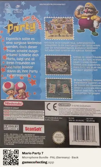 Mario Party 7 Nintendo GameCube, Germany box back