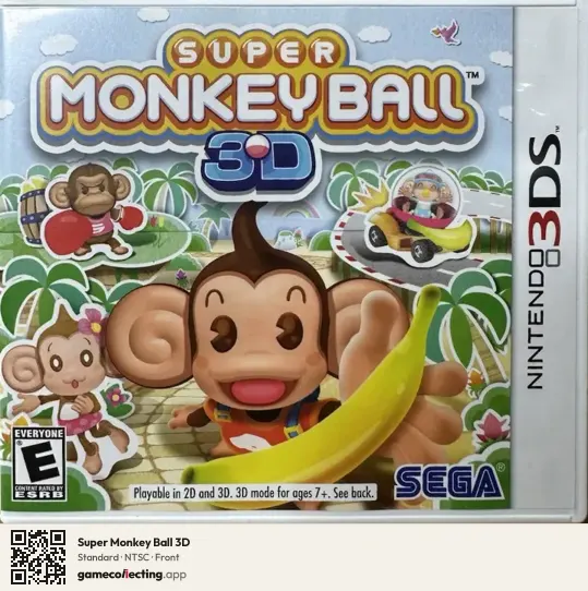 Super Monkey Ball 3D Nintendo 3DS, NTSC box front