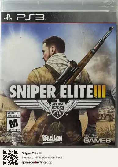 Sniper Elite III PlayStation 3, Canada box front