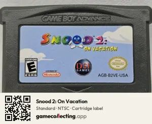 Snood 2: On Vacation Game Boy Advance, NTSC cartridge label