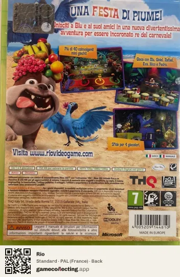 Rio Xbox 360, France box back