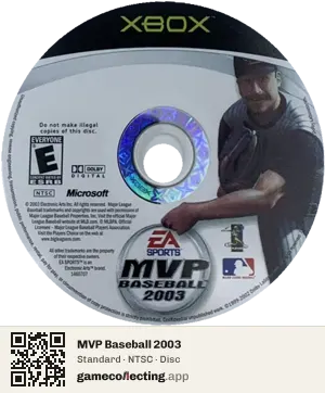 MVP Baseball 2003 Xbox, NTSC disc