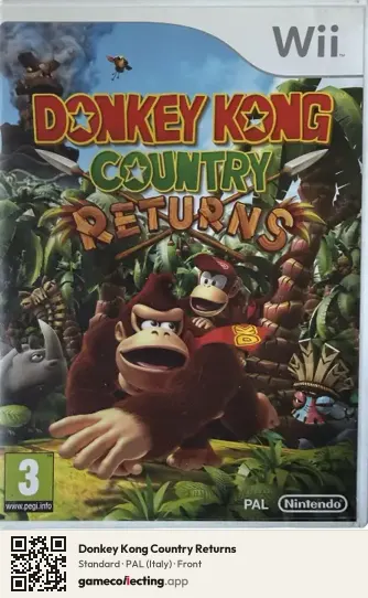 Donkey Kong Country Returns Nintendo Wii, Italy box front