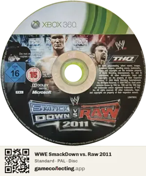 WWE SmackDown vs. Raw 2011 Xbox 360, PAL disc