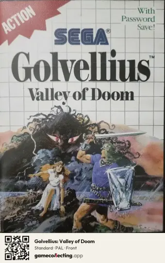 Golvellius: Valley of Doom Sega Master System, PAL box front