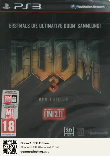 Doom 3: BFG Edition PlayStation 3, Germany box front