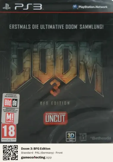 Doom 3: BFG Edition PlayStation 3, Germany box front