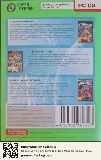 RollerCoaster Tycoon 3 Computer, Germany box back
