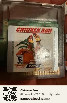 Chicken Run Game Boy Color, NTSC cartridge label