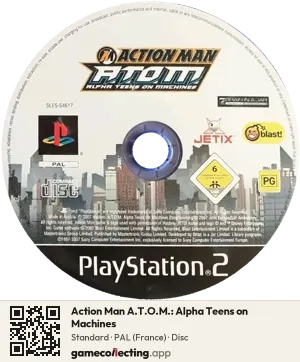 Action Man A.T.O.M.: Alpha Teens on Machines PlayStation 2, PAL disc