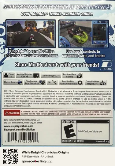 White Knight Chronicles: Origins PlayStation Portable, PAL box back