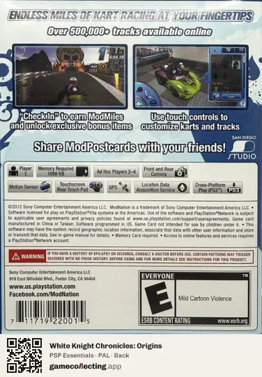 White Knight Chronicles: Origins PlayStation Portable, PAL box back
