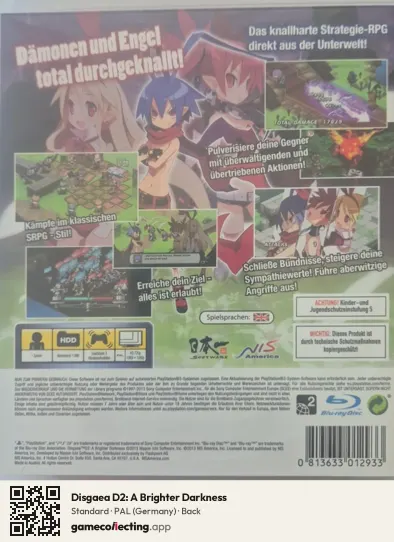 Disgaea D2: A Brighter Darkness PlayStation 3, Germany box back