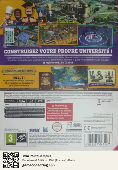 Two Point Campus Nintendo Switch, France box back